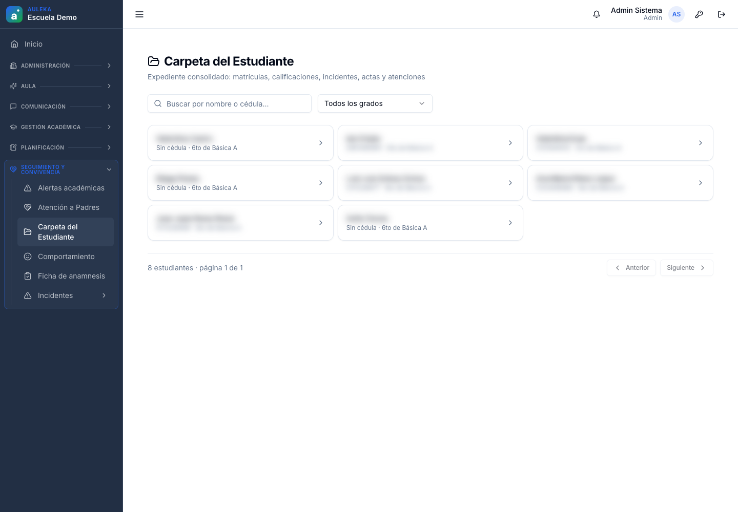 Expediente integral en Auleka
